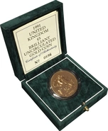 Brilliant Uncirculated Gold 1991  Five Pound Sovereign