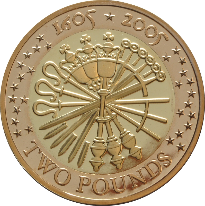 2005 Proof £2 Coin Gold Double Sovereign 400th Anniversary Gunpowder Plot