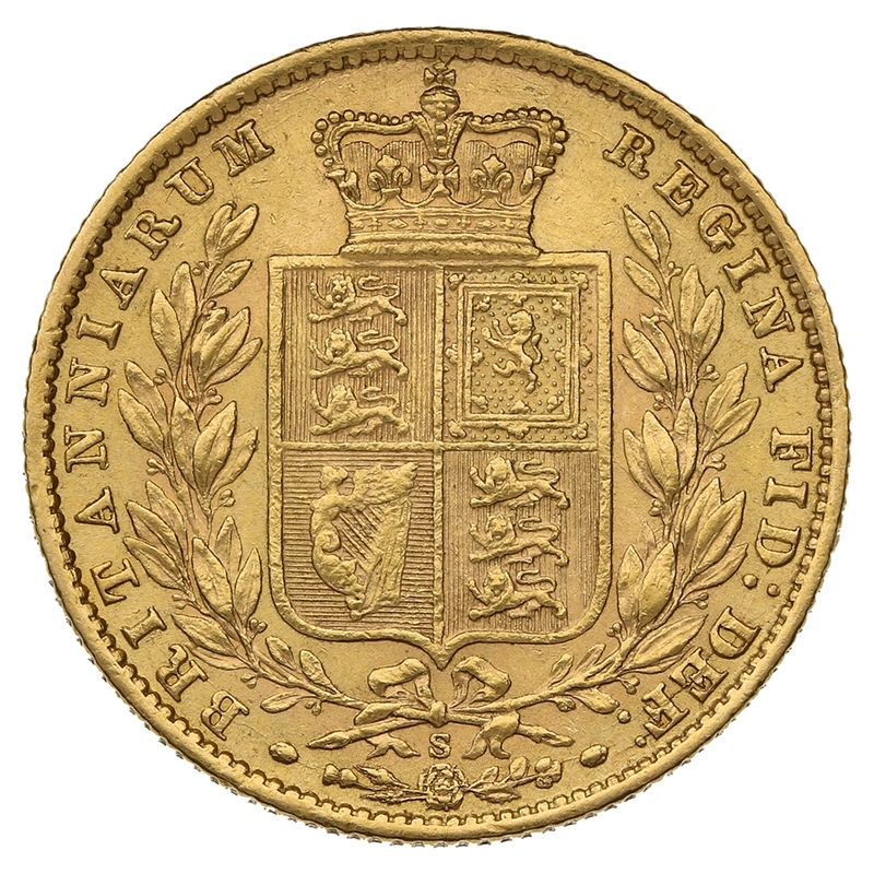 1871 Gold Sovereign Coin Queen Victoria Young Head Shield Back Sydney