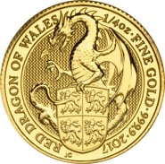 1/4oz Gold Coin, The Red Dragon - Queens Beast