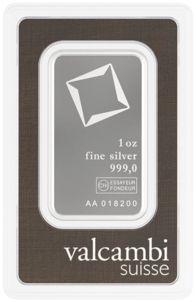 Valcambi One Ounce Silver Bar | BullionByPost - From $102.20