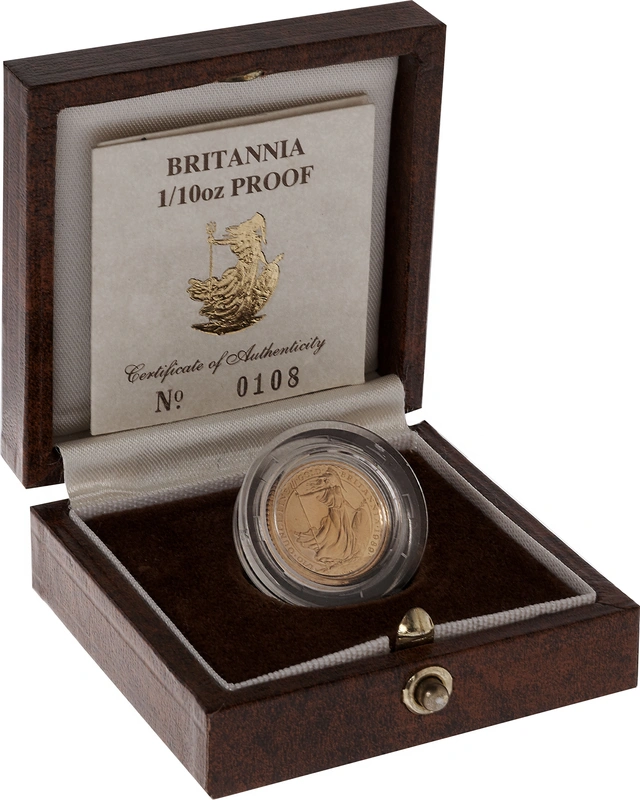 1989 Proof 1/10oz Gold Britannia Coin Boxed