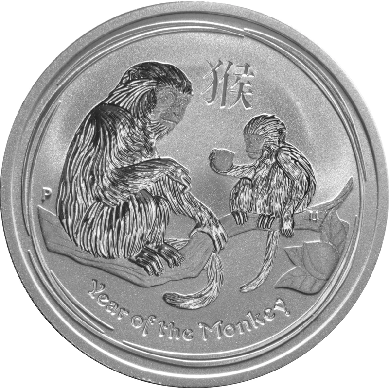 2016 Year of the Monkey Silver Coin 1/2oz Perth Mint Australian Lunar Series
