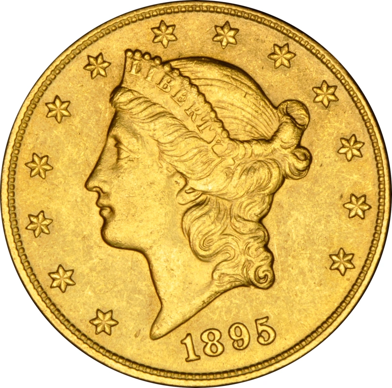 1895 $20 Double Eagle Liberty Head Gold Coin, San Francisco