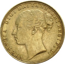 1871 Gold Sovereign - Victoria Young Head - London - $921.00