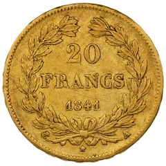 1841 20 French Francs Gold Coin Louis-Philippe A