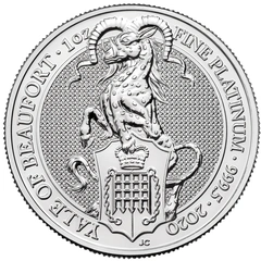 2020 1oz Yale Of Beaufort Platinum Coin Queen's Beasts
