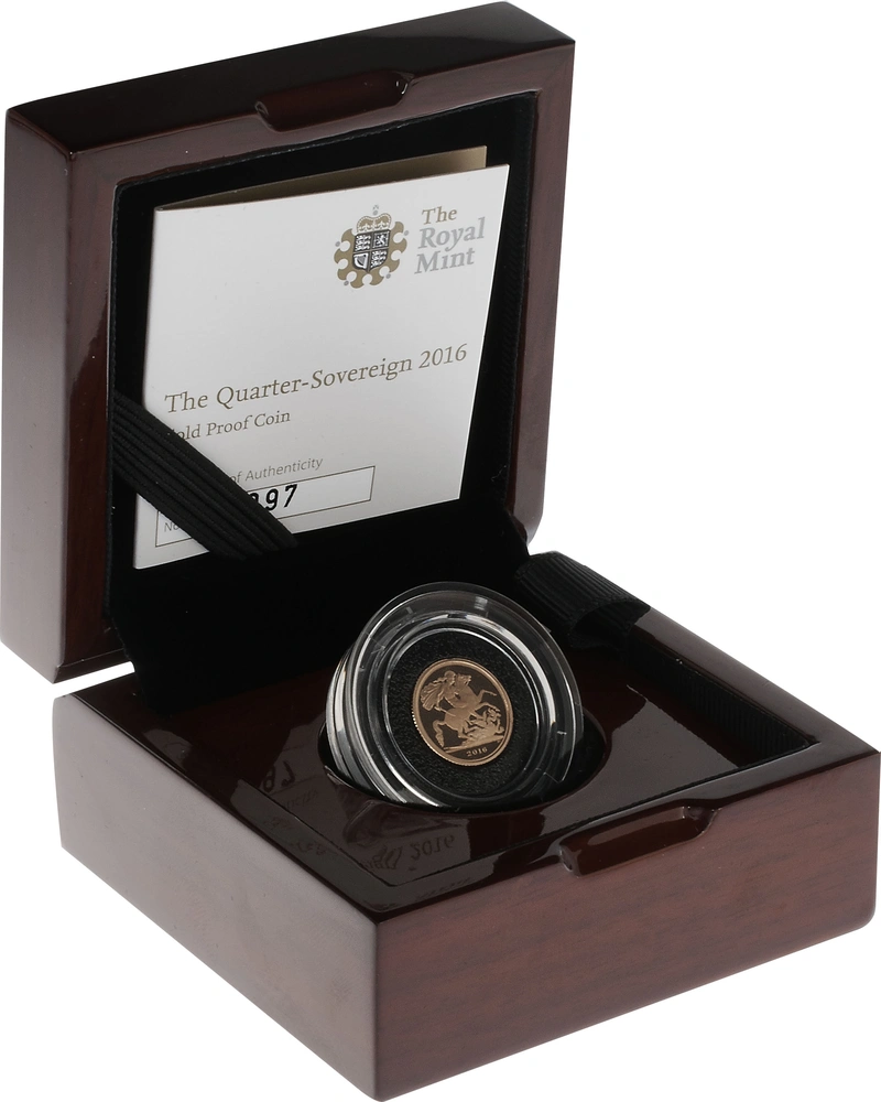 2016 Boxed Quarter Sovereign Gold Proof Coin 