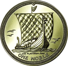 1oz Platinum, Isle of Man, One Noble