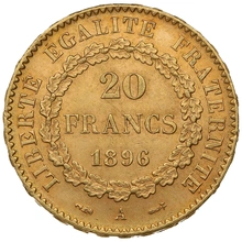 フランス製アンティーク　J.P.L. FRANCE　ガーランド【美品・稀少品】 1896 20 French Francs Gold Coin Guardian Angel Genius A - From $963.80