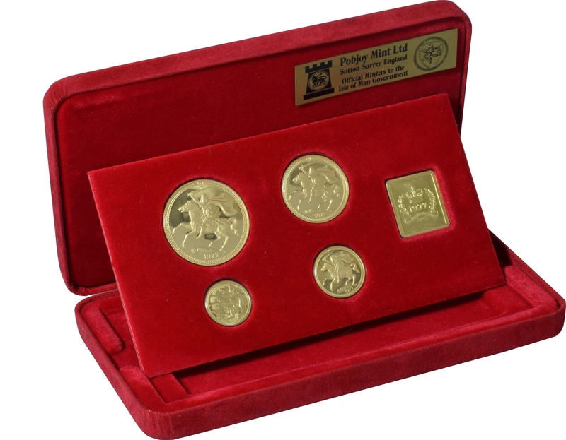 1977  Isle of Man Gold Proof Sovereign Four Coin Set