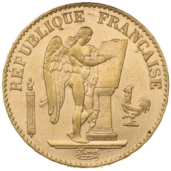 1890 20 French Francs Gold Coin Guardian Angel Genius A