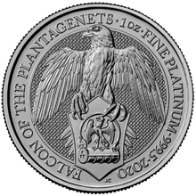 2020 1oz Platinum Falcon of the Plantagenets - Queen's Beast Coin