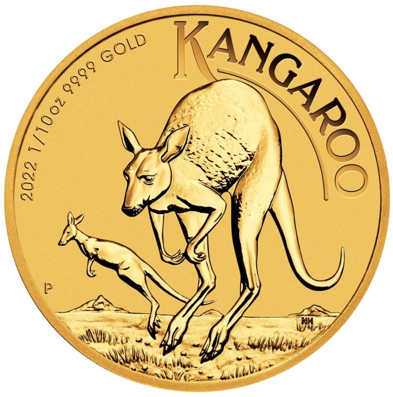 2022 1/10oz Australian Kangaroo Gold Nugget Coin