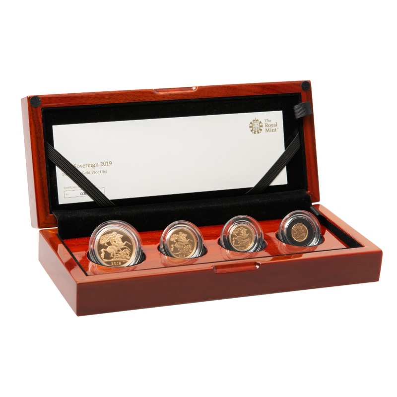 2019 Gold Proof Sovereign Four Coin Set (smaller) Boxed