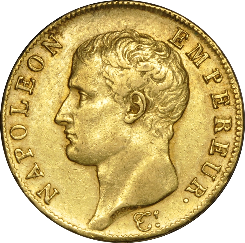 40 French Francs Gold Coin Napoleon First Empire Bare Head 1804-1807 AN13 AN14