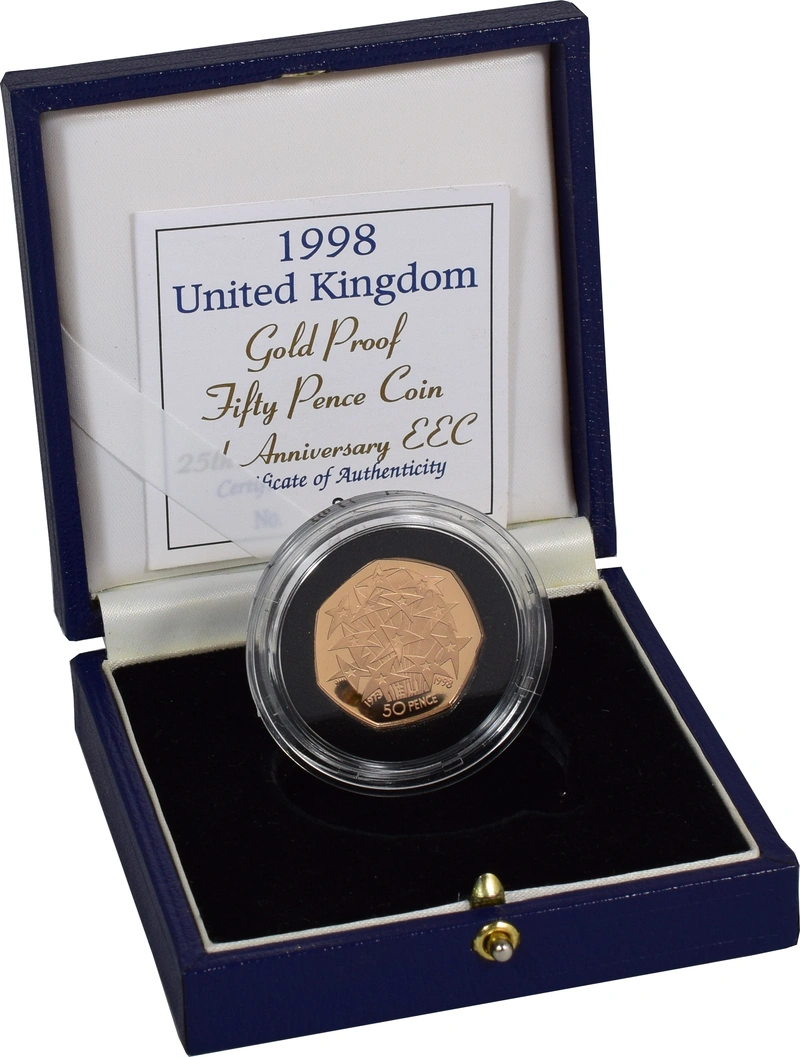 Gold Proof 1998 Fifty Pence Piece - EEC