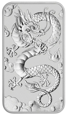 2019 1oz Dragon Rectangular Silver bar