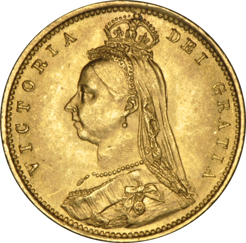 1892 Half Sovereign Victoria Jubilee Head Shield Back - London NGC MS63
