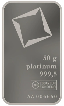 50g Platinum Bar Valcambi Minted
