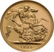 1984 Gold Sovereign - Elizabeth II Decimal head - Proof No box