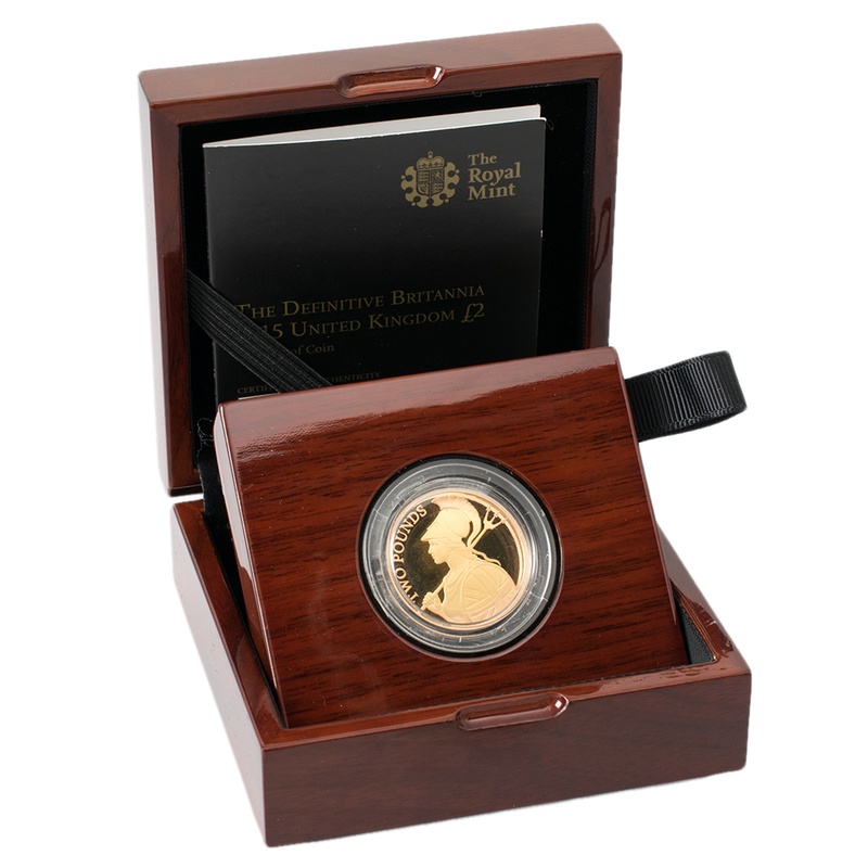 2015 £2 Two Pound Proof Gold Coin Definative Britannia Boxed