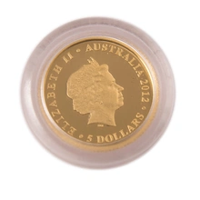 Boxed 2012 Koala Twenty-Fifth Ounce Gold Coin