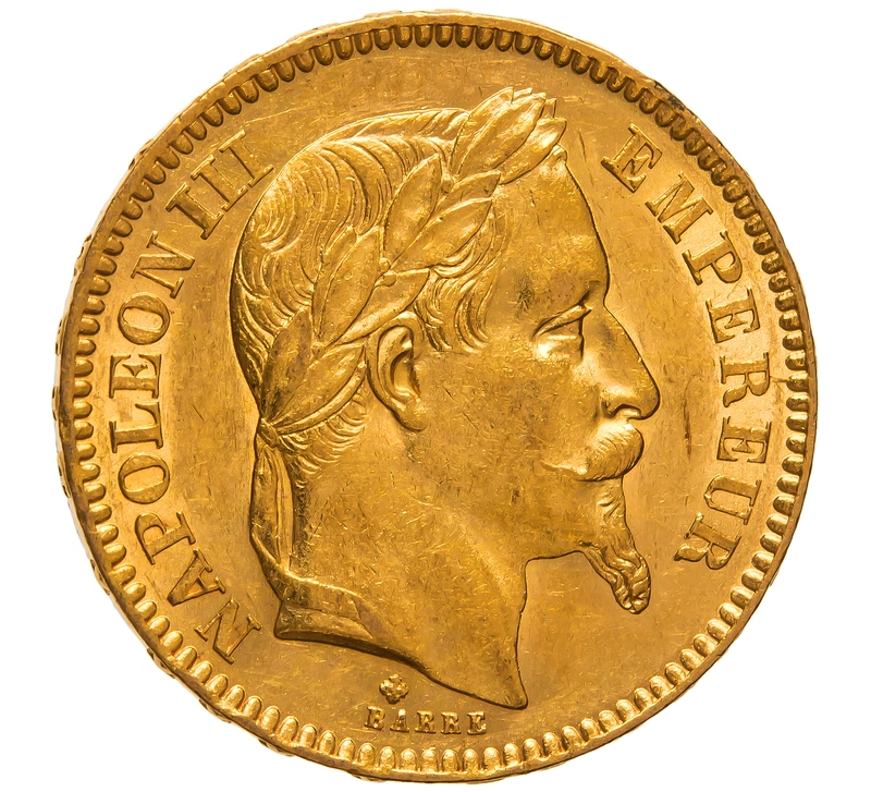 1866 20 French Francs Gold Coin Napoleon III BB