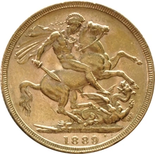 1889 Gold Sovereign - Victoria Jubilee Head - London